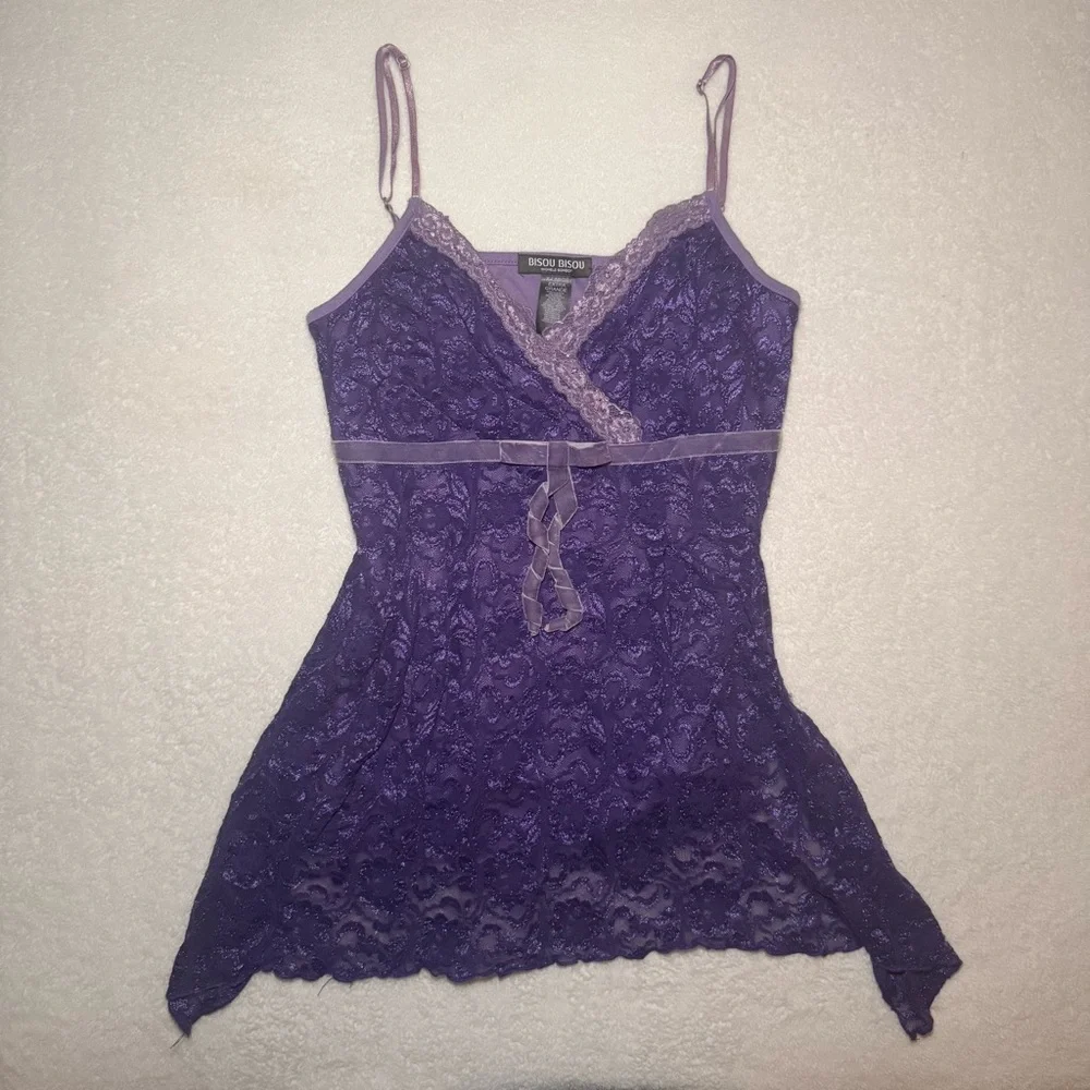 Vintage 00s Purple Lace Fairy Cami Tank Top - Picture 3 of 8